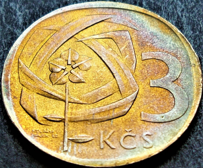 Moneda 3 COROANE - RS CEHOSLOVACIA, anul 1965 *cod 1632 C = PATINA SUPER A.UNC