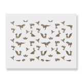 Cumpara ieftin Sablon Perete vopsire, tencuiala 900x600x0.7mm Geometric Origami Animals Refolosibil, model MXSP7123