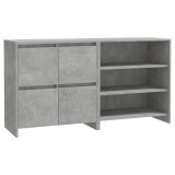 Servanta, 2 piese, gri beton, lemn prelucrat
