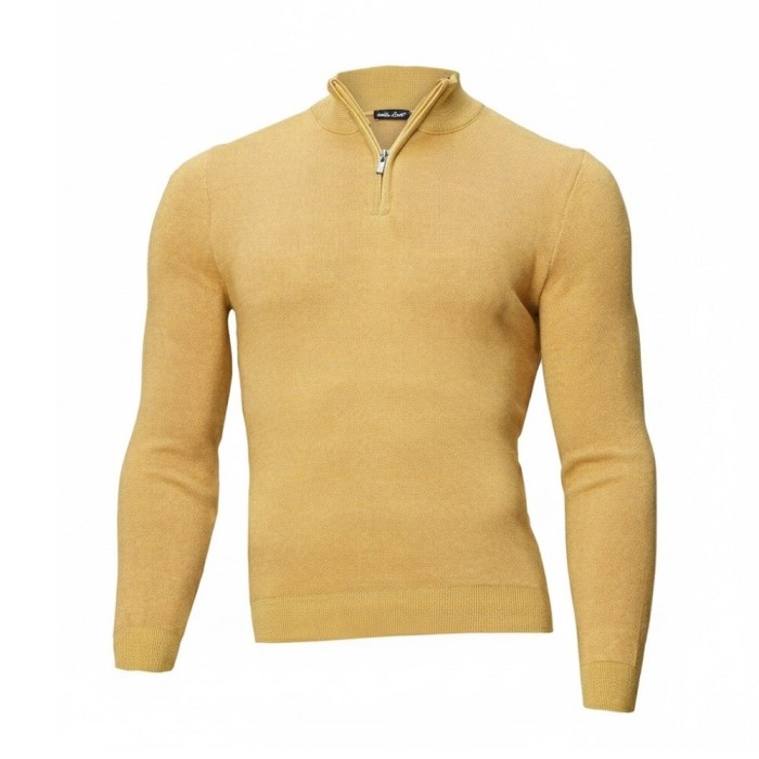 Pulover bărbați slim galben PL017
