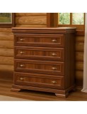 Comoda dormitor VM2, Pal Melaminat, cu 4 sertare, cu elemente din MDF, Nuc