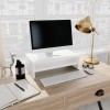VidaXL Suport monitor, alb extralucios, 42x24x13 cm, lemn prelucrat