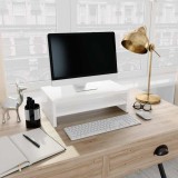 vidaXL Suport monitor, alb extralucios, 42x24x13 cm, lemn prelucrat