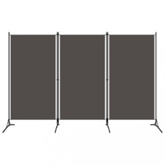 vidaXL Paravan de cameră cu 3 panouri, antracit, 260 x 180 cm, textil 320733