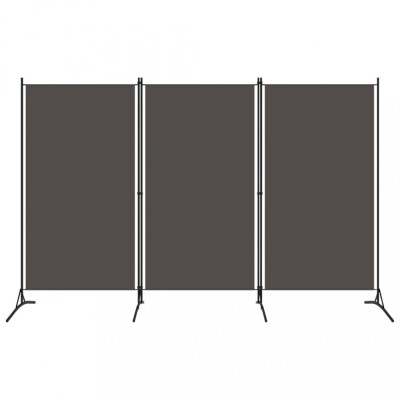 vidaXL Paravan de cameră cu 3 panouri, antracit, 260 x 180 cm, textil foto