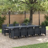 vidaXL Set de masă pentru grădină 11 pcs Antracit 300 x 100 x 73 cm