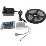 Kit banda led RGB interior-exterior 5050 cu alimentator, adaptor si telecomanda ir 24 taste PORKY + magnet inscriptionat GrigProject