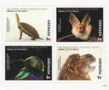 Grenada 2017 - Fauna , Animalele lumii , Bloc 4 valori , dantelate , MNH ,Mi.3192-3195 Kb