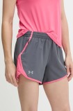Under Armour pantaloni scurți de alergare Fly By culoarea galben, uni, high waist