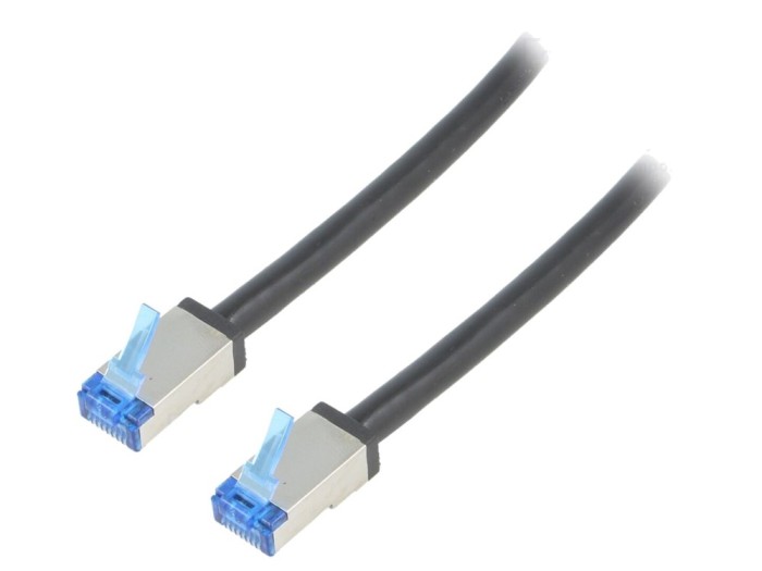 Cablu Patch S/FTP Cat 6a 20m Negru