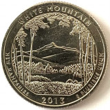 AMERICA QUARTER 1/4 DOLLAR 2013 LITERA S.(White Mountain - New Hampshire.)