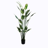 Cumpara ieftin Plantă decorativă &icirc;n ghiveci Lucky I, sintetic, verde, 80x210 cm