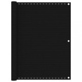 vidaXL Paravan de balcon, negru, 120x400 cm, HDPE