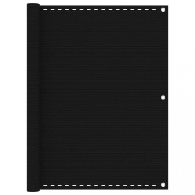 vidaXL Paravan de balcon, negru, 120x400 cm, HDPE foto