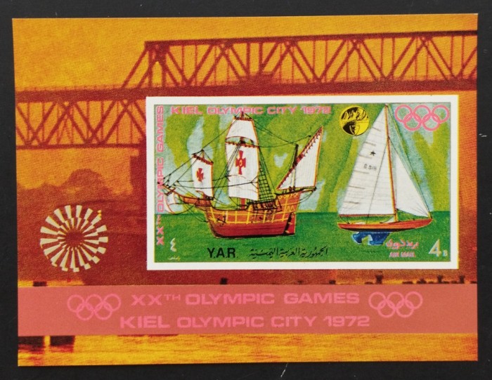YEMEN A.R.-KIEL ORAS OLIMPIC--1 S/Sh.**Nedant.-YAR 079