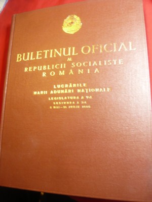 Buletinul Oficial RSR- Lucrarile MAN Legislatura V Sesiunea IX Extr 1968,188 pag foto