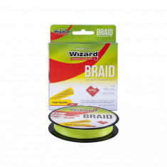 Fir textil Wizard Braid Yellow, Lungime 135m, Diametru 0.10 mm, Rezistenta 9.13 Kg