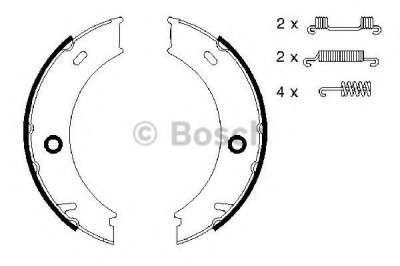 Set saboti frana, frana de mana MERCEDES SPRINTER 3-t bus (903) (1995 - 2006) BOSCH 0 986 487 611 foto