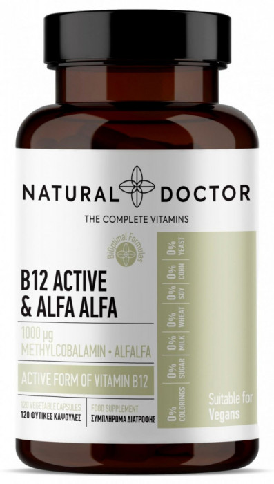 B-12 COMPLEX ACTIVE &amp; ALFA ALFA functionarea normala a sistemului nervos Natural Doctor
