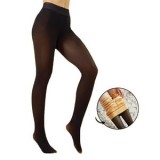 Colanti negri plush cu captuseală de culoare pielei, CMCLASS