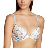 TPH317-1289 Sutien cu imprimeu floral Body Make-Up, Cu burete subtire, maro, 70