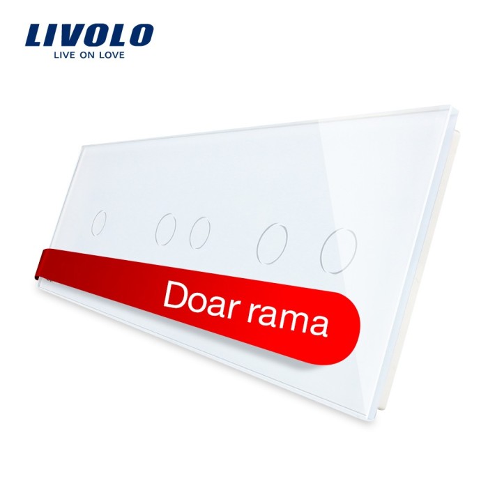 Panou intrerupator simplu+dublu+dublu cu touch LIVOLO din sticla SmartElectro IntelligentHouse
