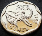 Moneda exotica 20 CENTI - Republica ESWATINI, anul 2011 * cod 336 = UNC, Africa