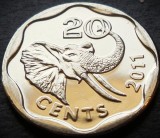 Cumpara ieftin Moneda exotica 20 CENTI - Republica ESWATINI, anul 2011 * cod 336 = UNC, Africa