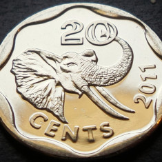 Moneda exotica 20 CENTI - Republica ESWATINI, anul 2011 * cod 336 = UNC