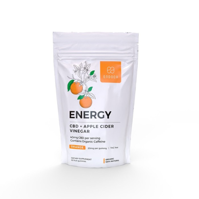 Jeleuri CBD, Endoca, ENERGY, Portocale, 1800mg
