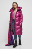 Medicine palton de puf femei, culoarea roz, de iarna