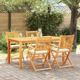vidaXL Scaun pliant 4 pcs Alb 49 x 57.5 x 92cm Lemn masiv de acacia