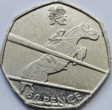50 pence 2011 Marea Britanie, Equestrian, 2012 Summer Olympics, London, km#1176