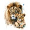 Sticker decorativ, Leu, Portocaliu, 77 cm, 1213STK-3