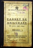 O.197 ROMANIA CARNET DE ASIGURARE 1937-1940 UDR UZINELE DE FIER SI DOMENIILE RESITA
