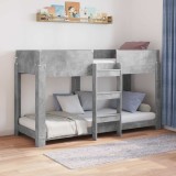 Cumpara ieftin Pat Etajat pentru Copii Gri din beton 75 x 190 cm