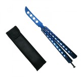 Cumpara ieftin Cutit Fluture Antrenament Grand Blue 27.5cm, IdeallStore, Briceag Butterfly, Otel, Lama 12cm, Trick-uri Flipp-uri