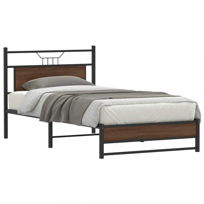 vidaXL Cadru de pat fără saltea Stejar maro 107x203 cm Lemn prelucrat 4107012