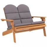 Cumpara ieftin Banca de gradina Adirondack cu perne 126 cm, lemn masiv acacia