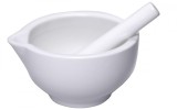 Mojar Mortar din Ceramica cu Pistil ORION, Alb, Diametru 8,5 cm - RESIGILAT