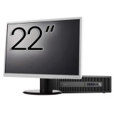 Pachet PC Second Hand HP ProDesk 600 G2 SFF, Intel Core i3-6100 3.70GHz, 8GB DDR4, 120GB SSD + 500GB HDD + Monitor 22&amp;quot; NewTechnology Media