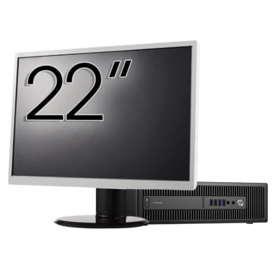 Pachet Calculator Second Hand HP Prodesk 600 G2 SFF, Intel Core i5-6500 3.20GHz, 8GB DDR4, 256GB SSD + Monitor 22&amp;amp;quot; NewTechnology Media foto