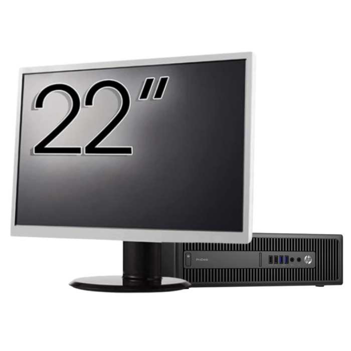 Pachet Calculator Second Hand HP Prodesk 600 G2 SFF, Intel Core i5-6500 3.20GHz, 8GB DDR4, 256GB SSD + Monitor 22&amp;quot; NewTechnology Media