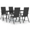 Set mobilier de gradina, 5 piese, negru, poliratan