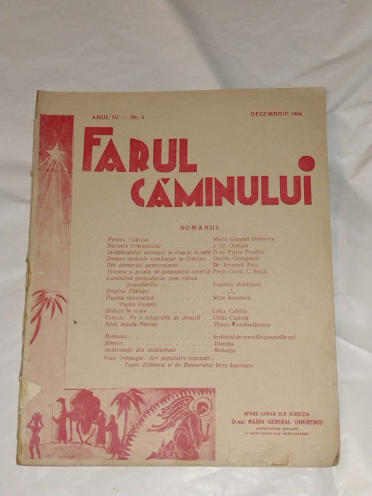 REVISTA FARUL CAMINULUI Anul IV - Nr.5, DECEMBRIE 1936