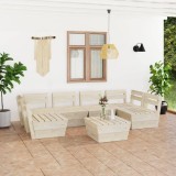 VidaXL Set mobilier grădină din paleți, 7 piese, lemn de molid tratat