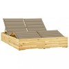 VidaXL Șezlong dublu cu perne bej, lemn de pin tratat 3065987