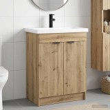 Cumpara ieftin Set de mobilier pentru baie Stejar Artizanal 56 x 37,5 x 81 cm