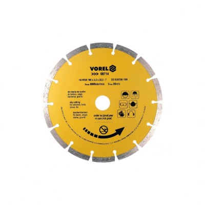 Disc diamantat segmentat 180 mm Vorel 08714 foto