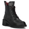Botine Dama Piele Naturala Negre, Platforma 6cm, Marimea 38, Siret &amp; Fermoar, Stil Casual